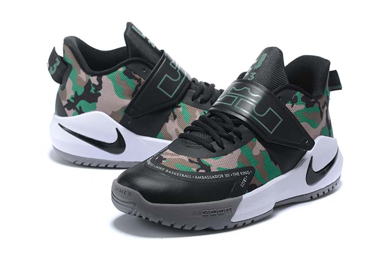 Nike Lebron Ambassador 12 Army Black White Shoes